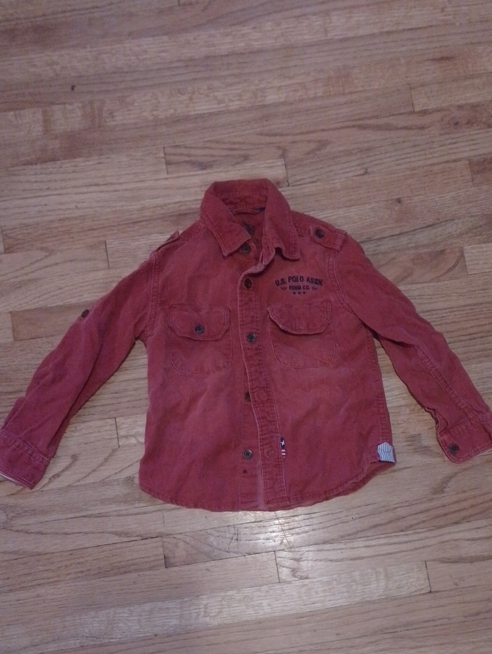 U.S. Polo Assn. Kids Rust Red Button-Front Jean Jacket